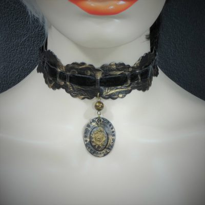 Чокър с тигрово око и камея 3633